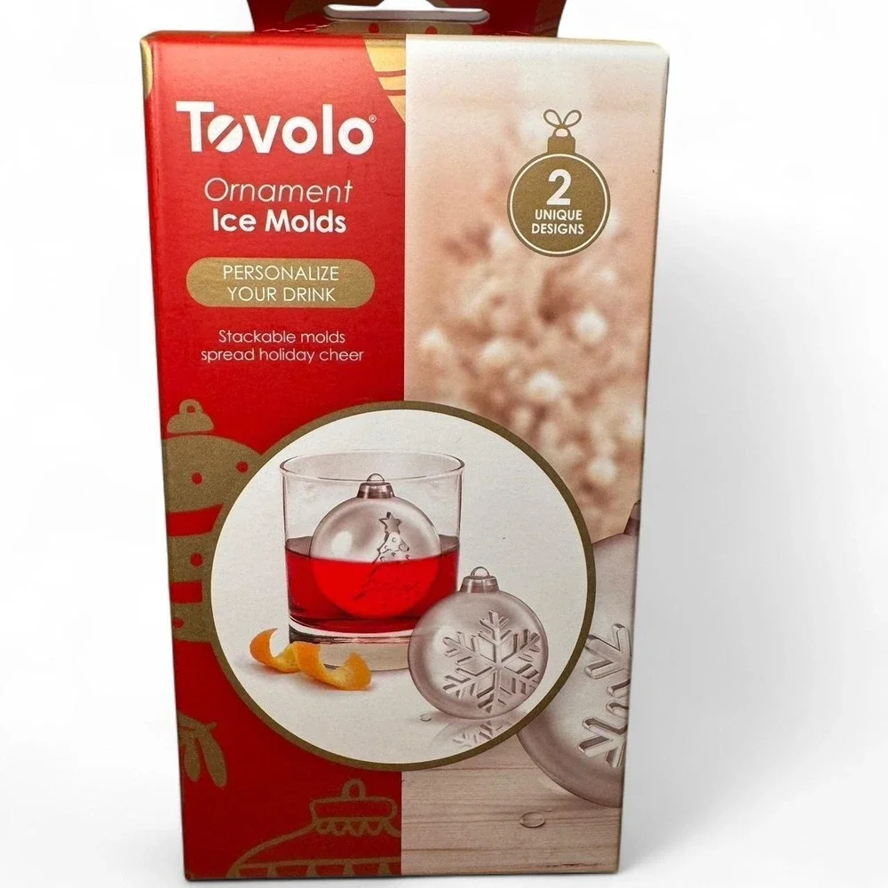 Tovolo Ornament Ice Molds Set of 2 Holiday Snowflake Christmas Tree Silicone Red
